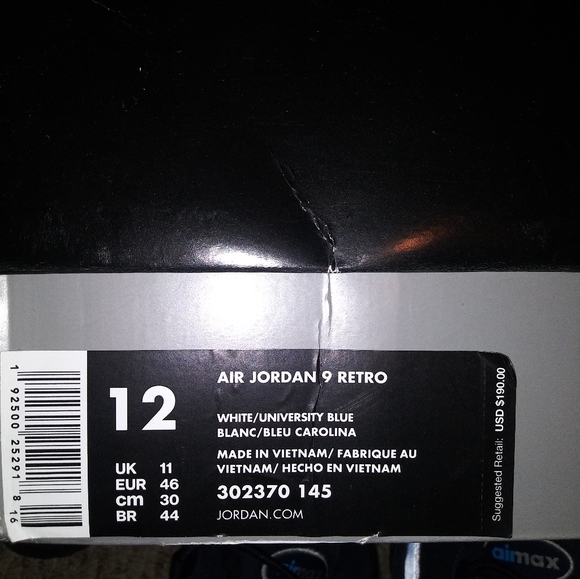 Jordan  AIR JORDAN 9 RETRO 'UNC - Picture 4 of 11